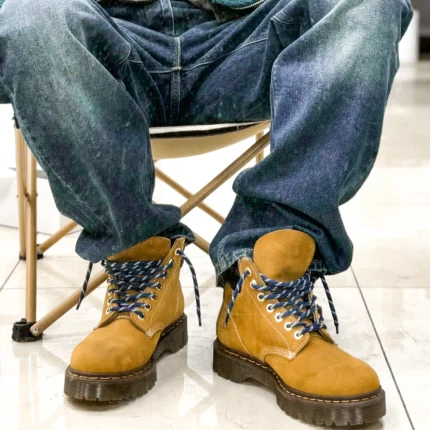 UNITYPUREMAX™ Goodyear-Welted Rugged Heritage Leather Boots – Men’s Military-Inspired Trekking & Work Boots in Yellow 1