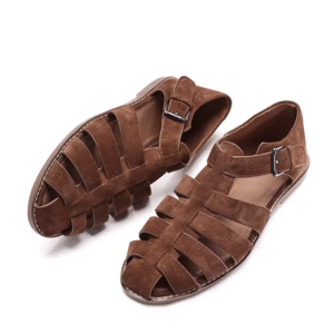 UNITYPUREMAX™ Men’s Retro Cowhide Buckle Sandals – Breathable Summer Beach Shoes