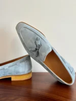 UNITYPUREMAX™ Handmade Sheepskin Square-Toe Tassel Yellow Loafers – Retro British Style Men’s Leather Dress Slip-Ons 5