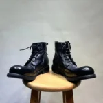 UNITYPUREMAX™ Washed Retro Horse Leather High-Top Boots – Goodyear-Welted Thick-Soled Motorcycle Boots 4