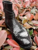 UNITYPUREMAX™ Handmade Snakeskin Leather Pointed-Toe Ankle Boots – Men’s Minimal Zip High-Top Boots 2