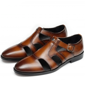 UNITYPUREMAX™ Men’s Handmade Cowhide Hollow-Out Sandals – Vintage Buckle-Strap Breathable Leather Summer Shoes
