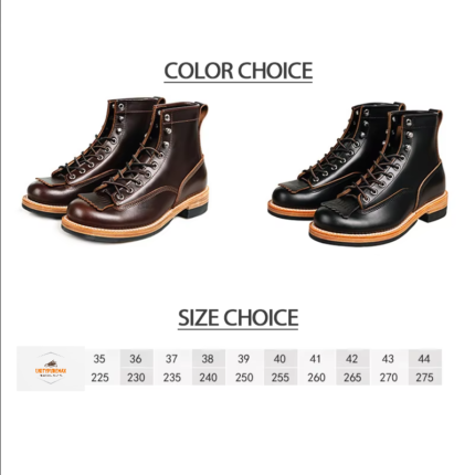 UNITYPUREMAX™ Men’s Vintage Cowhide Motorcycle Boots – Waterproof High-Top Thick-Soled Riding Boots (EU 38–44) 2