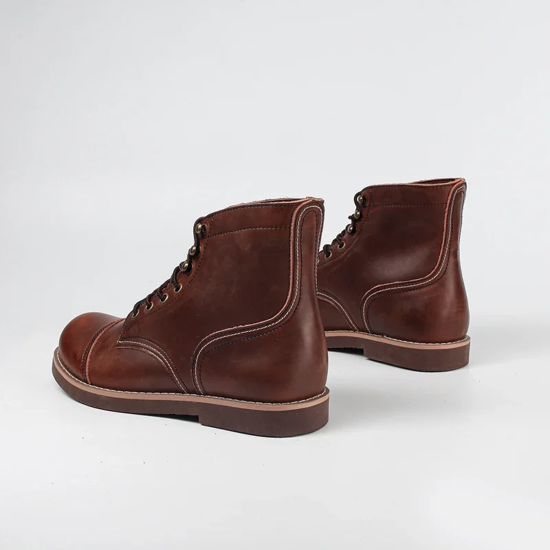 UNITYPUREMAX™ Men’s Handmade 8111 Vintage Cow Leather Motorcycle Ankle Boots 4