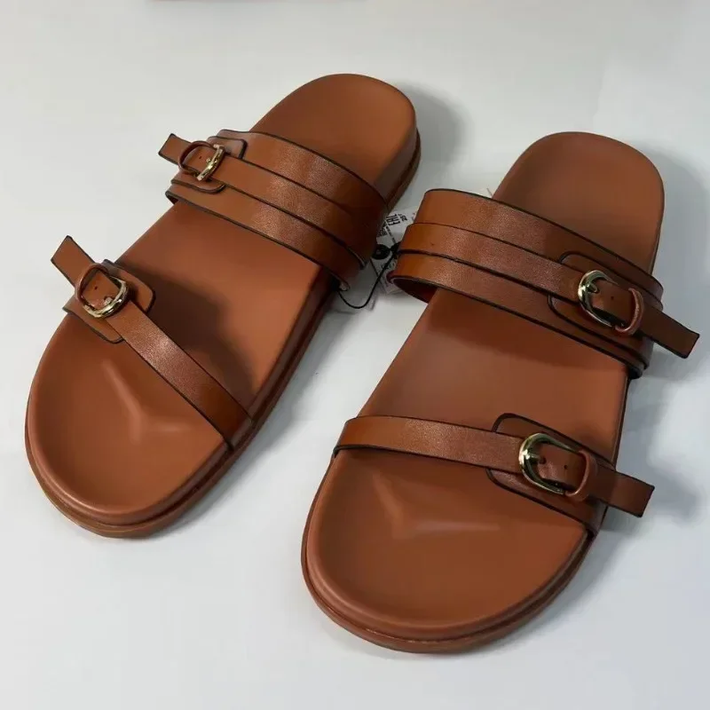 UNITYPUREMAX™ Women’s Buckle Strap Platform Slides – Summer Leisure Flat Slippers 6