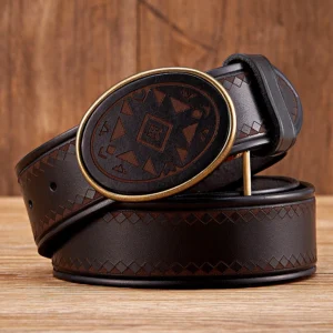 UNITYPUREMAX™ Men’s Genuine Leather Belt 3.8CM – Pure Cowskin Smooth Buckle 1