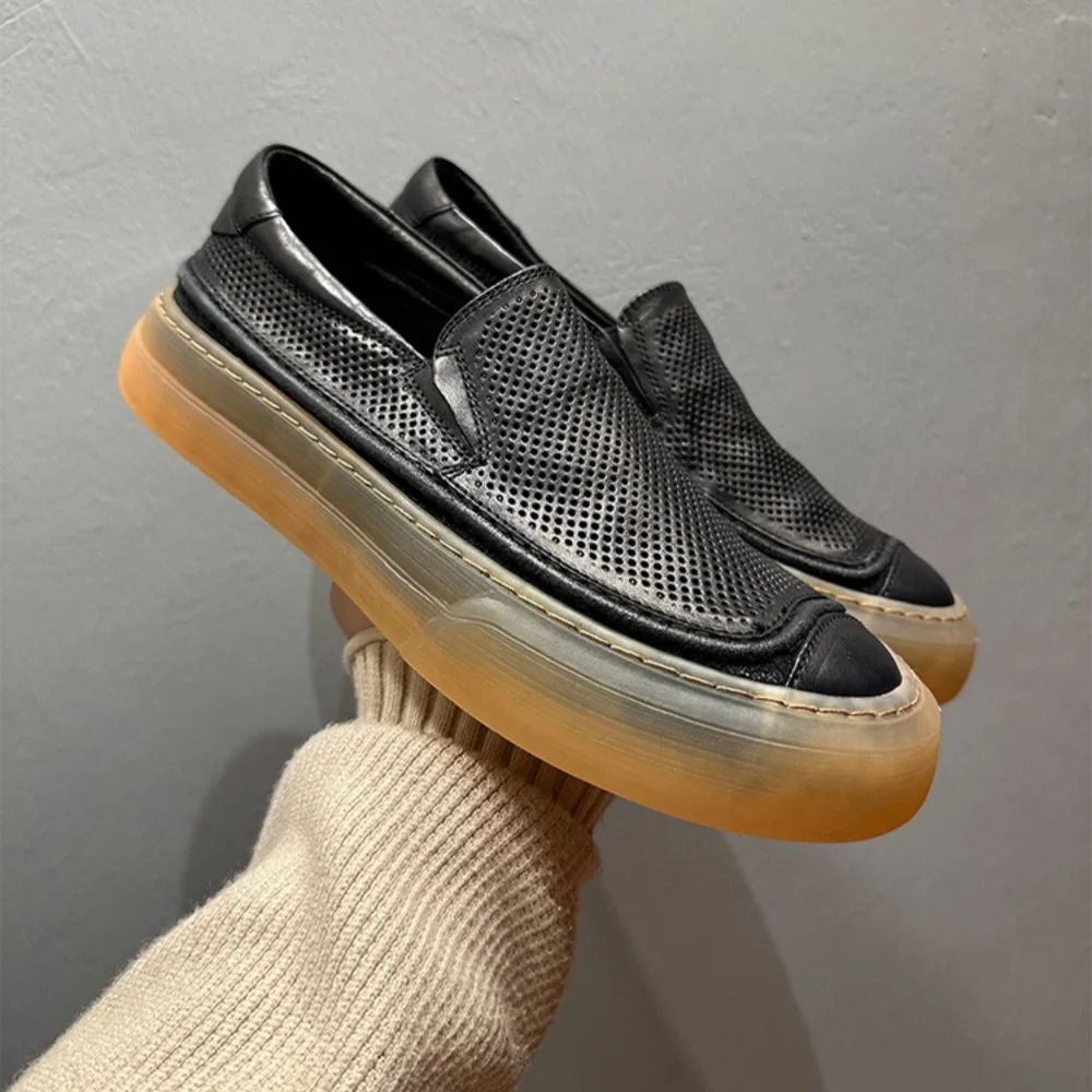 UNITYPUREMAX™ Men’s Breathable Cowhide Slip-On Loafers – Summer Lightweight Leather Shoes 5