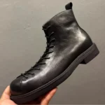 UNITYPUREMAX Men’s Genuine Leather Ankle Motorcycle Boots | British Chelsea Style 5