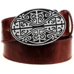 UNITYPUREMAX Celtic Knot Metal Buckle Belt | Unisex Faux Leather Geometric Pattern Jeans Belt 6