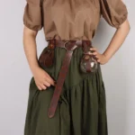 UNITYPUREMAX™ Medieval Elf Leaf Embossed Leather Belt Set with Magic Glass Bottle – Retro Costume & Festival Accessory 3