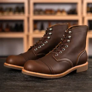 UNITYPUREMAX Men's Red Leather Winged Motorcycle Boots - Handmade British Style Business & Wedding Boots 1