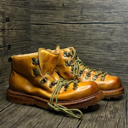 NITYPUREMAX™ Personalized GOODYEAR Handmade Mountain Range Boots | Luxury Water-Washed Leather High-Top for Men 1