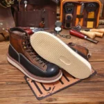 UNITYPUREMAX™ Men’s Retro Goodyear-Welted Monkey Boots | Canvas & Leather Moc-Toe Heritage Boots 6