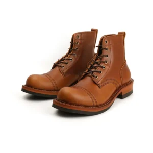 UNITYPUREMAX™ Men’s Vintage Handmade Cow Leather Tooling Ankle Boots – Round Toe Motorcycle & Winter Casual Boots 1