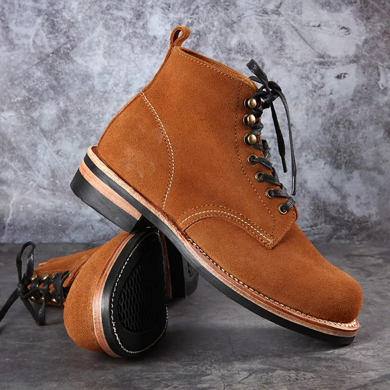 UNITYPUREMAX™ Men’s Autumn Cowhide High-Top Vintage Work & Motorcycle Boots – Retro Leather Platform Ankle Boots 3