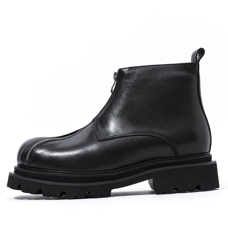 UNITYPUREMAX™ Men’s British Leather Chelsea Boots with Oblique Zipper | Handmade Tooling Boots 2