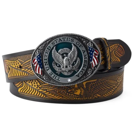 UNITYPUREMAX™ American Flag Eagle Leather Belt - Genuine Leather Casual Belt for Men & Women 1