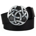 UNITYPUREMAX Celtic Knot Metal Buckle Belt | Unisex Faux Leather Geometric Pattern Jeans Belt 5
