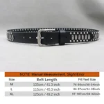 UNITYPUREMAX “Rocksteel Rivet” Genuine Cowhide Punk Belt – Metal Stud Designer Jeans Belt 2
