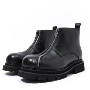 UNITYPUREMAX™ Men’s British Leather Chelsea Boots with Oblique Zipper | Handmade Tooling Boots 1