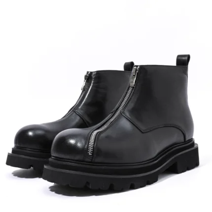 UNITYPUREMAX™ Men’s British Leather Chelsea Boots with Oblique Zipper | Handmade Tooling Boots 1