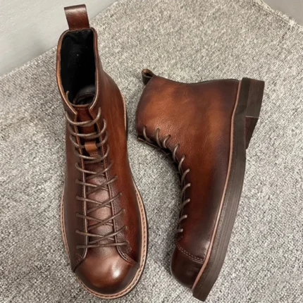 UNITYPUREMAX Men’s Genuine Leather Ankle Motorcycle Boots | British Chelsea Style 2