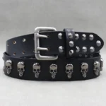 UNITYPUREMAX “Rocksteel Rivet” Genuine Cowhide Punk Belt – Metal Stud Designer Jeans Belt 6