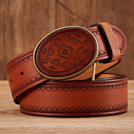 UNITYPUREMAX™ Men’s Genuine Leather Belt 3.8CM – Pure Cowskin Smooth Buckle 2