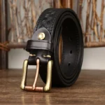 UNITYPUREMAX “Lucky Totem Heritage” Genuine Vintage Lucky Totem Cowhide Belt Copper-Buckle Belt – Soft Grain Leather Men’s Jeans Belt 6