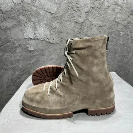 UNITYPUREMAX Handmade Suede Trainer Boots | Custom Beige Walking Boots for Men 2