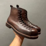 UNITYPUREMAX Men’s Genuine Leather Ankle Motorcycle Boots | British Chelsea Style 1