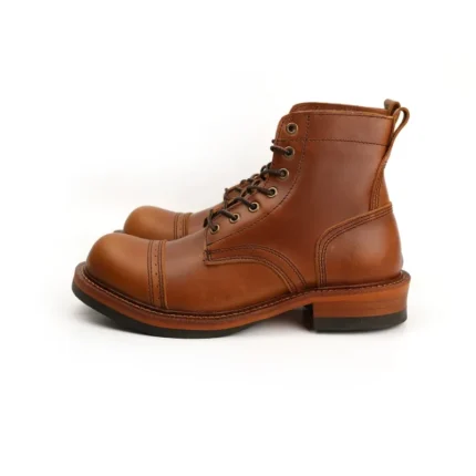 UNITYPUREMAX™ Men’s Vintage Handmade Cow Leather Tooling Ankle Boots – Round Toe Motorcycle & Winter Casual Boots 2