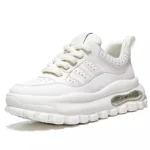 UNITYPUREMAX™ Men’s Genuine Leather White Board Sneakers – Breathable Height-Increasing Casual Shoes 3