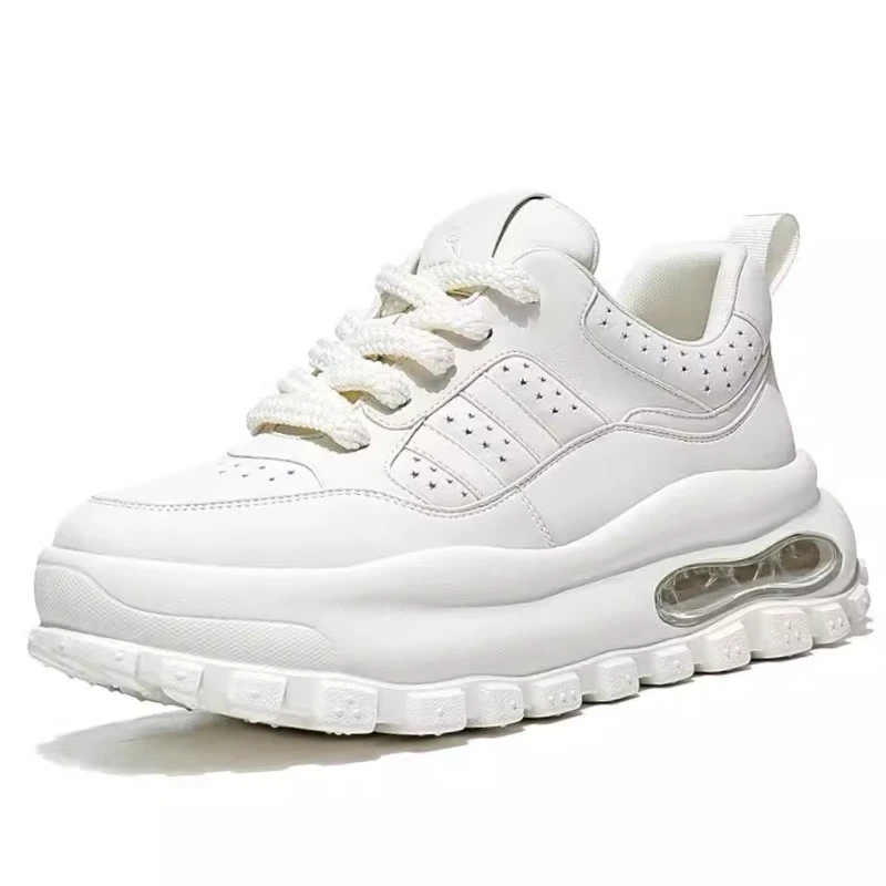 UNITYPUREMAX™ Men’s Genuine Leather White Board Sneakers – Breathable Height-Increasing Casual Shoes 3