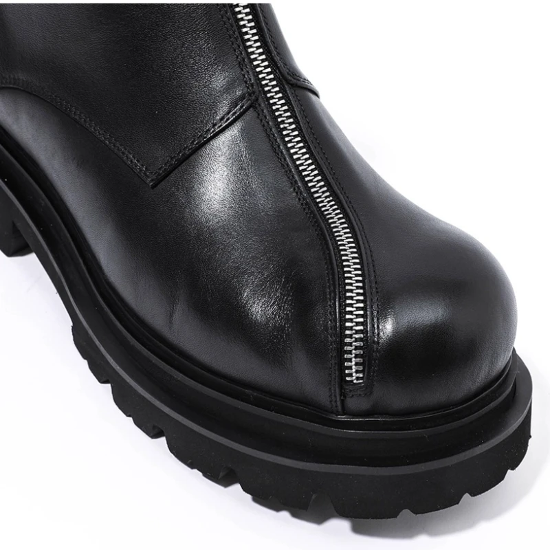 UNITYPUREMAX™ Men’s British Leather Chelsea Boots with Oblique Zipper | Handmade Tooling Boots 3