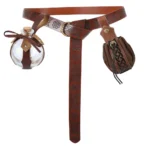 UNITYPUREMAX™ Medieval Elf Leaf Embossed Leather Belt Set with Magic Glass Bottle – Retro Costume & Festival Accessory 4