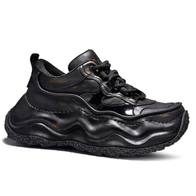 UNITYPUREMAX™ Women’s European Thick-Soled Daddy Sneakers – Genuine Leather Height-Increasing Shoes 3