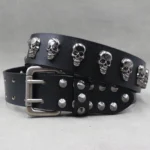 UNITYPUREMAX “Rocksteel Rivet” Genuine Cowhide Punk Belt – Metal Stud Designer Jeans Belt 5