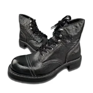 UNITYPUREMAX Luxury Genuine Leather Work Boots | Handmade Men’s Ankle Motorcycle & Outdoor Boots 1