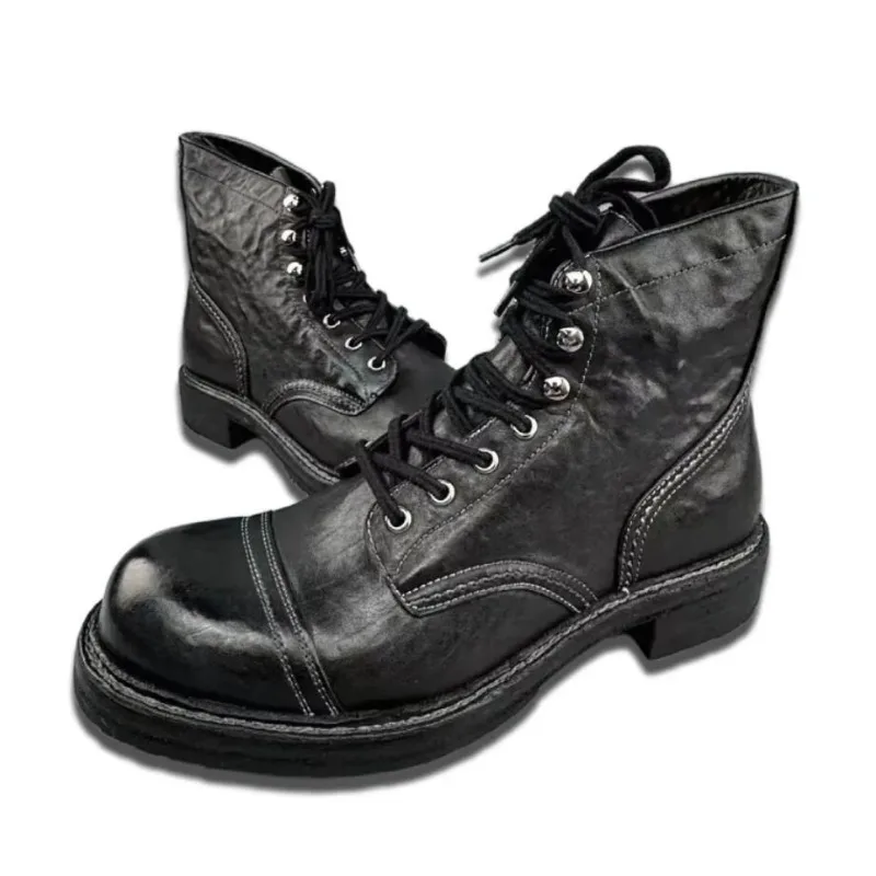 UNITYPUREMAX Luxury Genuine Leather Work Boots | Handmade Men’s Ankle Motorcycle & Outdoor Boots 1 UNITYPUREMAX Luxury Genuine Leather Work Boots | Handmade Men’s Ankle Motorcycle & Outdoor Boots 1