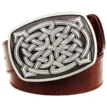 UNITYPUREMAX Celtic Knot Metal Buckle Belt | Unisex Faux Leather Geometric Pattern Jeans Belt 2