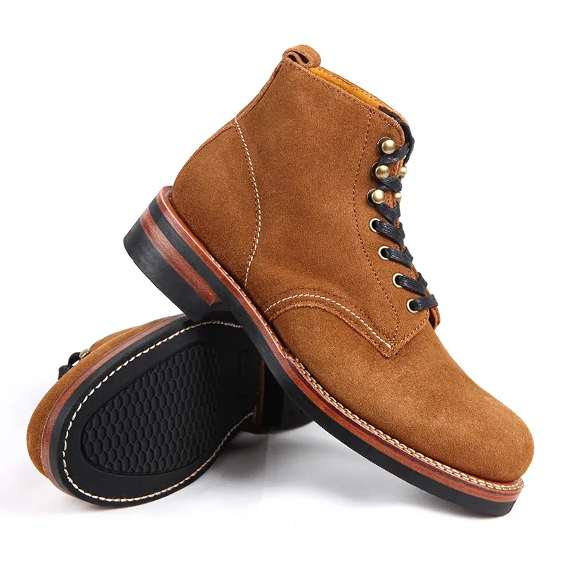 UNITYPUREMAX™ Men’s Autumn Cowhide High-Top Vintage Work & Motorcycle Boots – Retro Leather Platform Ankle Boots 6