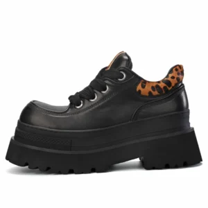 UNITYPUREMAX™ Men’s Height-Increasing Leather Derby Shoes – Genuine Leather Leopard Stitch Thick Sole Casual Style 1