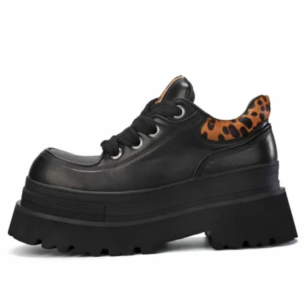 UNITYPUREMAX™ Men’s Height-Increasing Leather Derby Shoes – Genuine Leather Leopard Stitch Thick Sole Casual Style 1