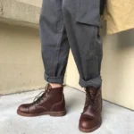 UNITYPUREMAX Men's Red Leather Winged Motorcycle Boots - Handmade British Style Business & Wedding Boots 5