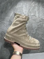 UNITYPUREMAX Handmade Suede Trainer Boots | Custom Beige Walking Boots for Men 5