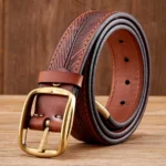 UNITYPUREMAX™ Men’s Genuine Leather Belt 3.8CM – Pure Cowhide Brass Buckle 1