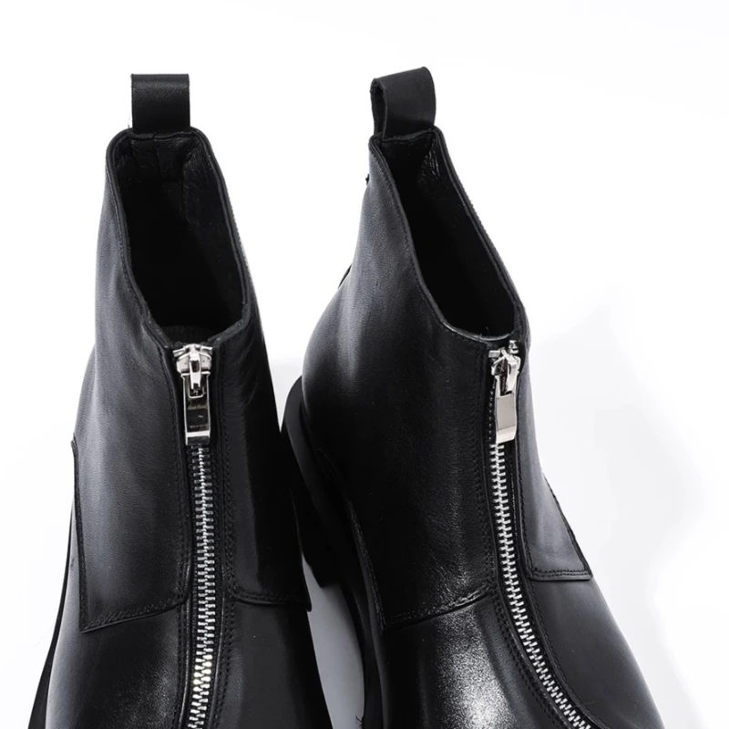UNITYPUREMAX™ Men’s British Leather Chelsea Boots with Oblique Zipper | Handmade Tooling Boots 4