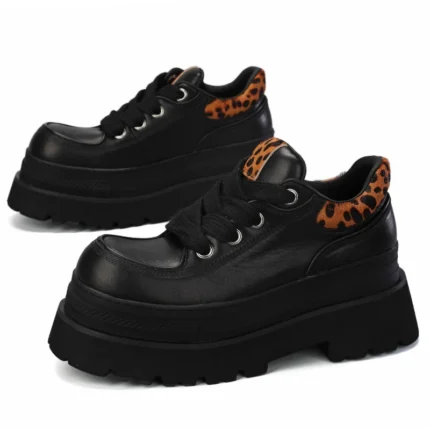 UNITYPUREMAX™ Men’s Height-Increasing Leather Derby Shoes – Genuine Leather Leopard Stitch Thick Sole Casual Style 2
