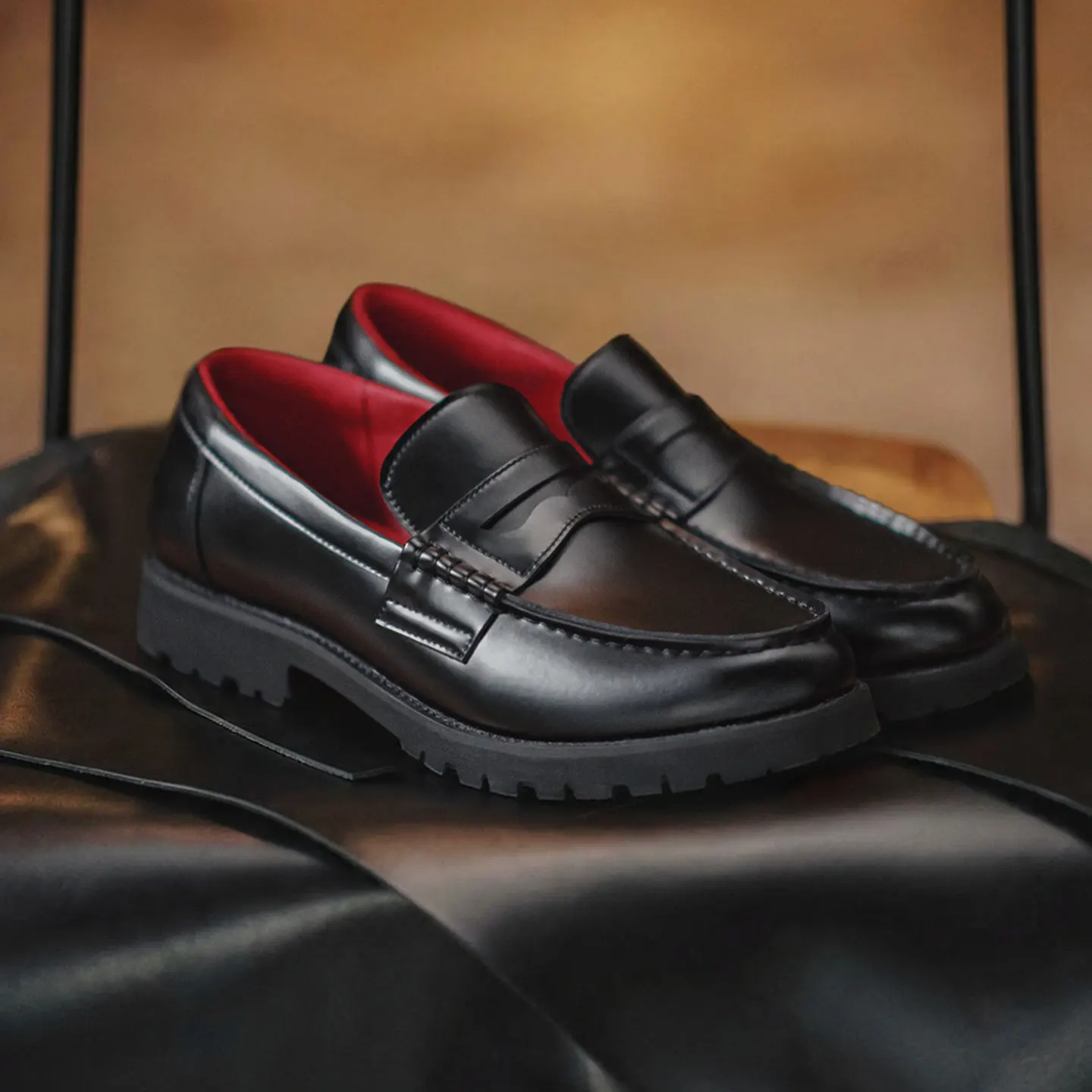 UNITYPUREMAX™ Men’s Vintage Old Money Loafers – Black Split Leather Slip-On Dress Shoes 2